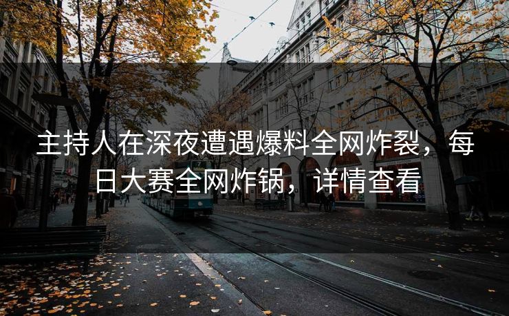 主持人在深夜遭遇爆料全网炸裂，每日大赛全网炸锅，详情查看
