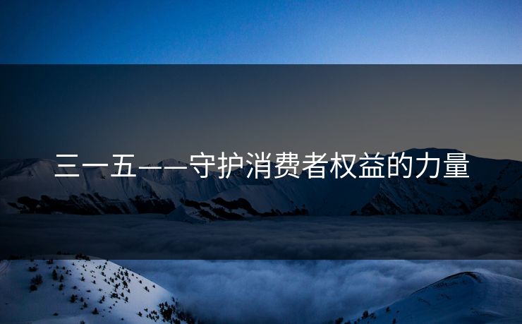 三一五——守护消费者权益的力量