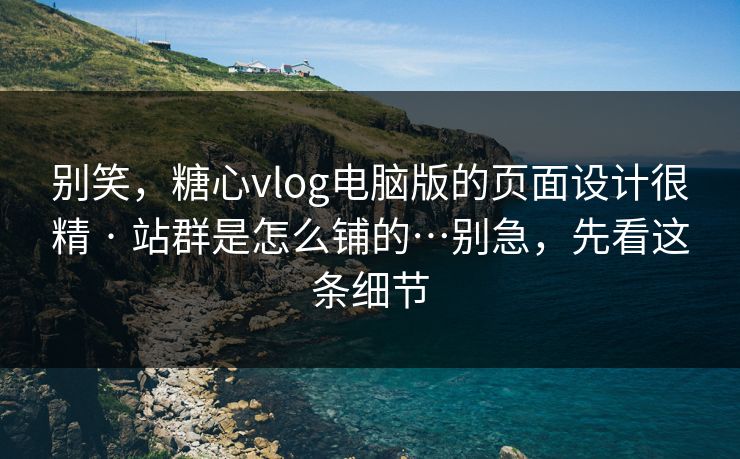 别笑，糖心vlog电脑版的页面设计很精 · 站群是怎么铺的…别急，先看这条细节
