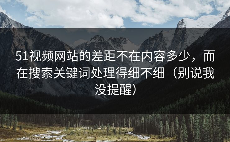 51视频网站的差距不在内容多少，而在搜索关键词处理得细不细（别说我没提醒）